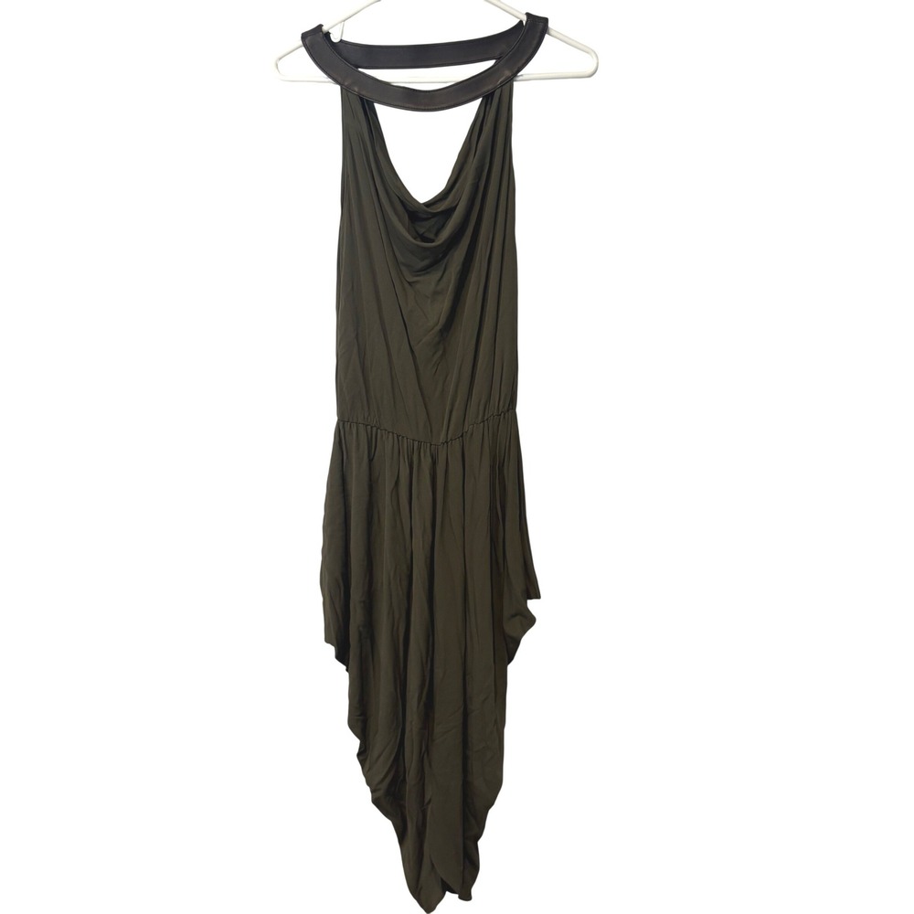 Michael Kors Made in Italy‎ NWT Dress Womens 6 Green Neck Faux Leather $1700